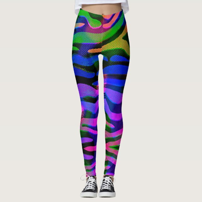 Leggings de Visualização Holográfica Arco-Íris Abs (Frente)