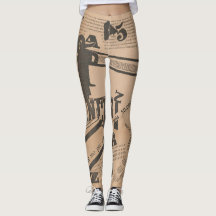 Leggings de Yoga com Impressão de Página de Livro 