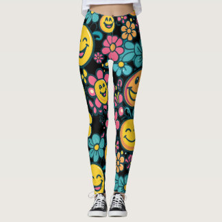 Leggings de yoga de ginásio flor