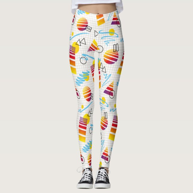 Leggings de Yoga no Estilo Vaporwave Synthwave Ret (Frente)
