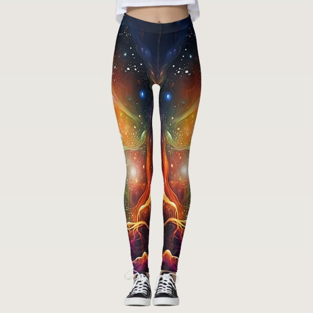 Leggings de yoga personalizados com chakras (Frente)