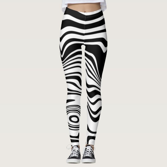 Leggings de Zebra Branca Preta ou Escolher Cor (Frente)