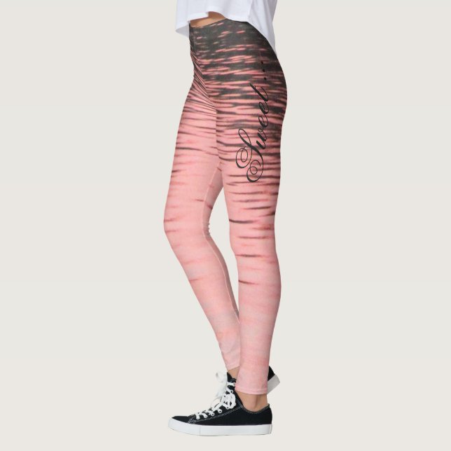 Leggings de zebra cor-de-rosa doce (Esquerda)