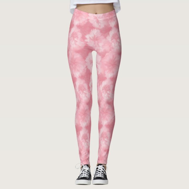 Leggings Decorativas Tie Dye Rosa Bege (Frente)