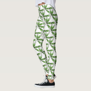 Leggings - Desenho de Pena Verde