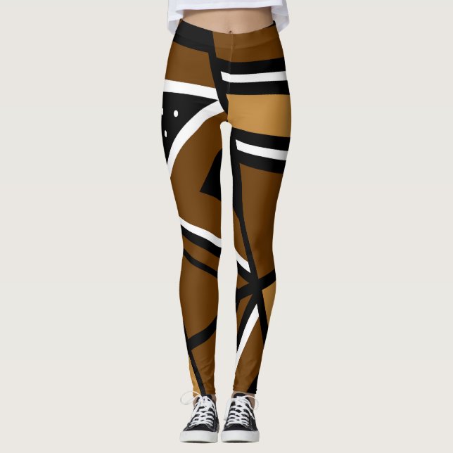 Leggings Design africanas Abstrato Geo (Frente)