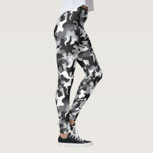 Leggings design da Camo preto e branco