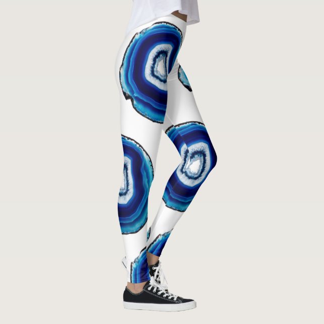 Leggings design de Geodo Azul-Cobalto (Direita)