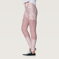 Leggings Design Girly Lace & Dots Brancos