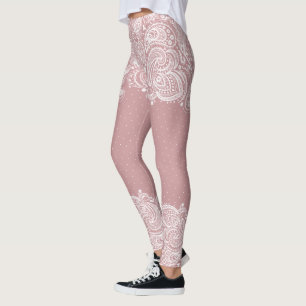 Leggings Design Girly Lace & Dots Brancos