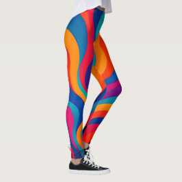 Leggings dinâmicas de onda de cores