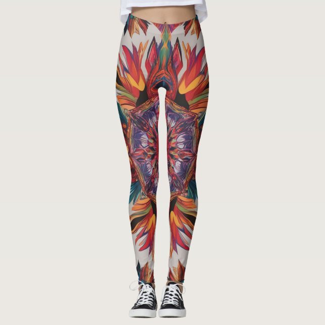 Leggings dinâmicas de todo-o-Impressão vibrantes - (Frente)