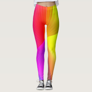 Leggings do Abstrato de Arte Arco-Íris