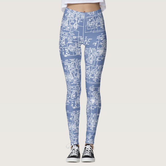 Leggings do circuito (branco) (Frente)