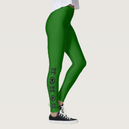 Leggings do Coração de Shamrock no Dia de São Patr