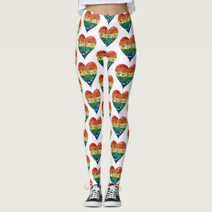 leggings do coração do arco-íris lgbt