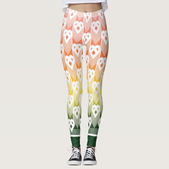 Leggings do coração gradiente - Energia de Casabla (Frente)