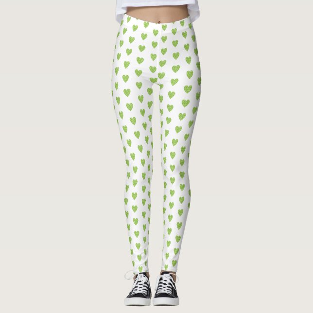 Leggings do Coração Verde Trendy (Frente)