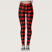 Leggings do Coração Vermelho