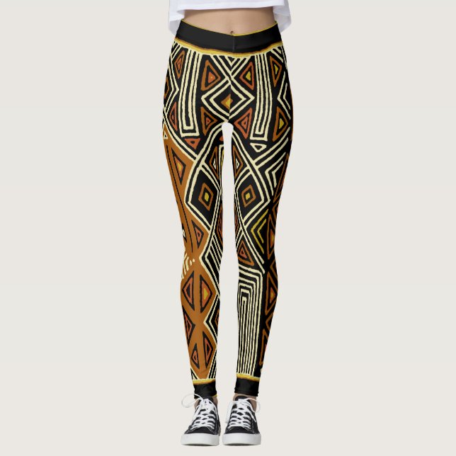 Leggings do Designer de Kuba Africano (Frente)