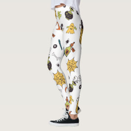 Leggings do Dia das Bruxas Amarelas e Verdes