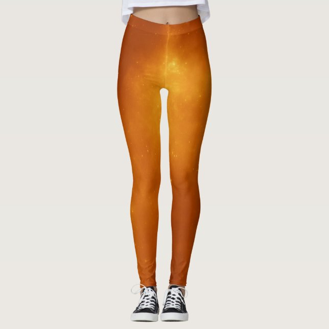 Leggings do Dia das Bruxas de Laranja (Frente)