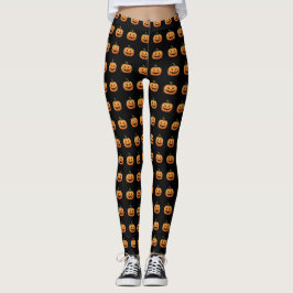Leggings do Dia das Bruxas de Pumpkins Laranja Neg