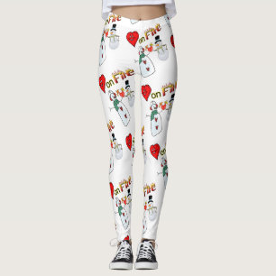 Leggings do Dia dos Namorados Longo Boneco de Neve
