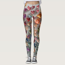 Leggings do Dia dos Namorados – Padrão de Coração 