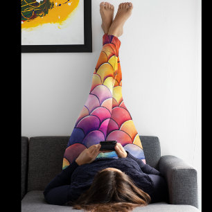 Leggings do Dragão de Cor da Água - Fantasia