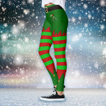 Leggings do Elf de Natal<br><div class="desc">Calções de elfo festivas com pernas de elfo e de listras brancas e ocas.</div>