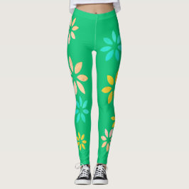 Leggings do Exercício de Padrões Florais Coloridos