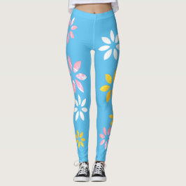 Leggings do Exercício de Padrões Florais Coloridos