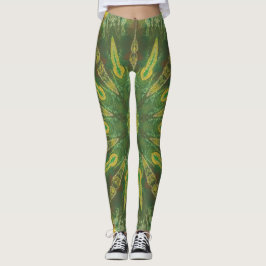 Leggings do Kaleidoscópio Amarelo Verde