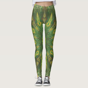 Leggings do Kaleidoscópio Amarelo Verde