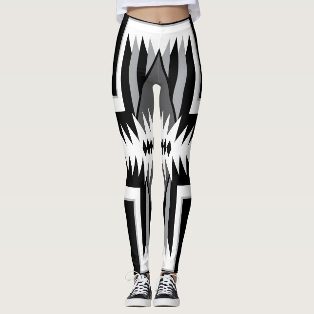 Leggings do Navajo Black & Cinza (Frente)