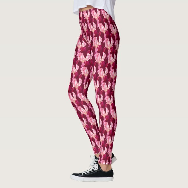 Leggings do padrão da íris da bandeira vermelha (Esquerda)