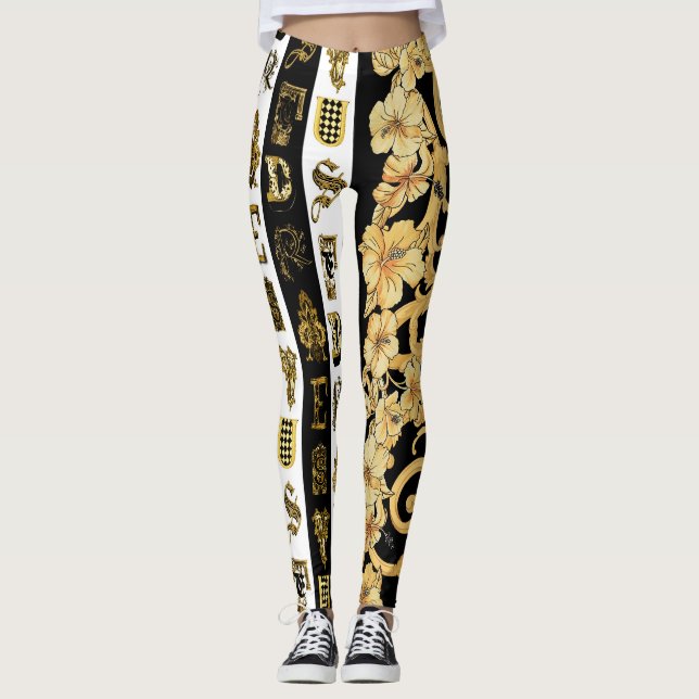 Leggings do padrão de Coleção de Fontes Versace Ba (Frente)