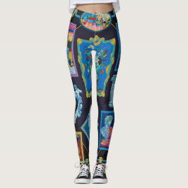 Leggings do padrão de Coleção Versace picasso