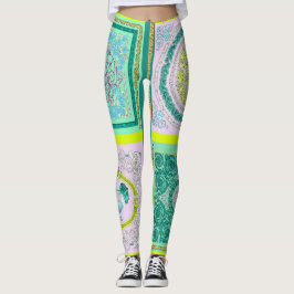 Leggings do padrão de Coleta de Cores Versace Baro