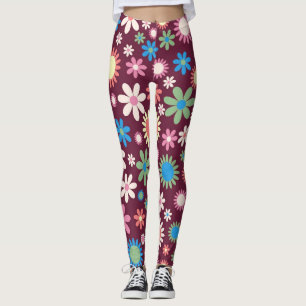 Leggings do padrão de flores retrorreflectoras dos