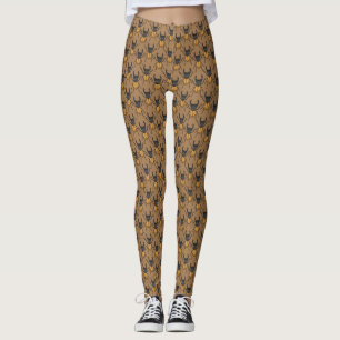 Leggings do padrão do besouro do desenho animado