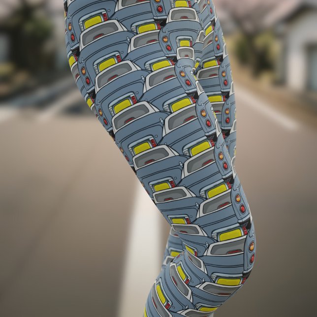 Leggings do padrão do carro da Cinza Figaro (Fun figgy leggings for the lapis grey figaro owner. You'll not see another pair like these!)