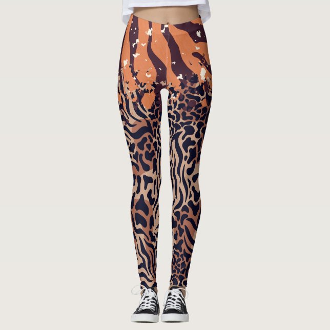 Leggings do padrão do Tigre japonês (Frente)
