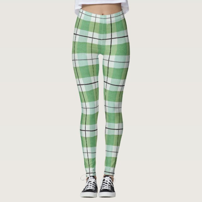 Leggings do padrão Pastel Tartan (Frente)