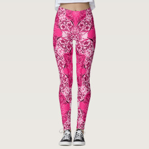 Leggings do Partido das Ondas Rosa Decorativas Mai