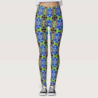 Leggings do Portal de Luz Fractal de Neon Cósmico