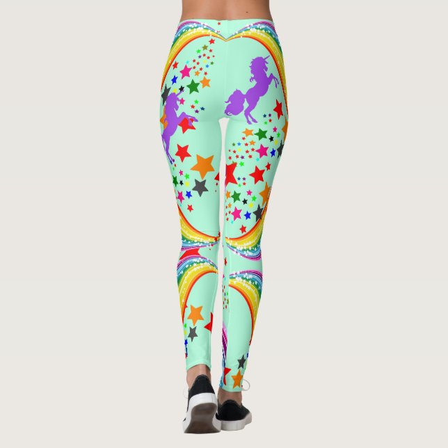 Leggings do Rainbow unicorn Personaliza Calças Yog (Verso)