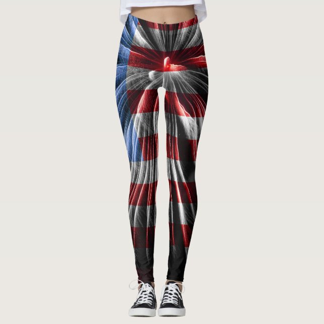 Leggings do Sinalizador do Fireworks (Frente)