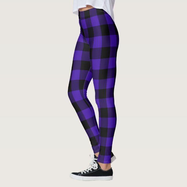 Leggings do Tartan Xadrez Azul Preto (Esquerda)